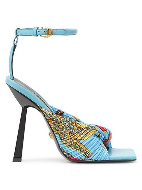 versace tresor de la mer plissé leather sandals